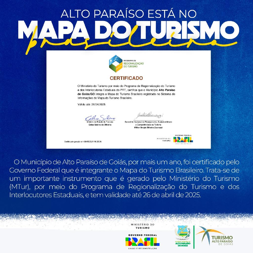 Alto Paraíso de Goiás no mapa do Turismo Brasileiro