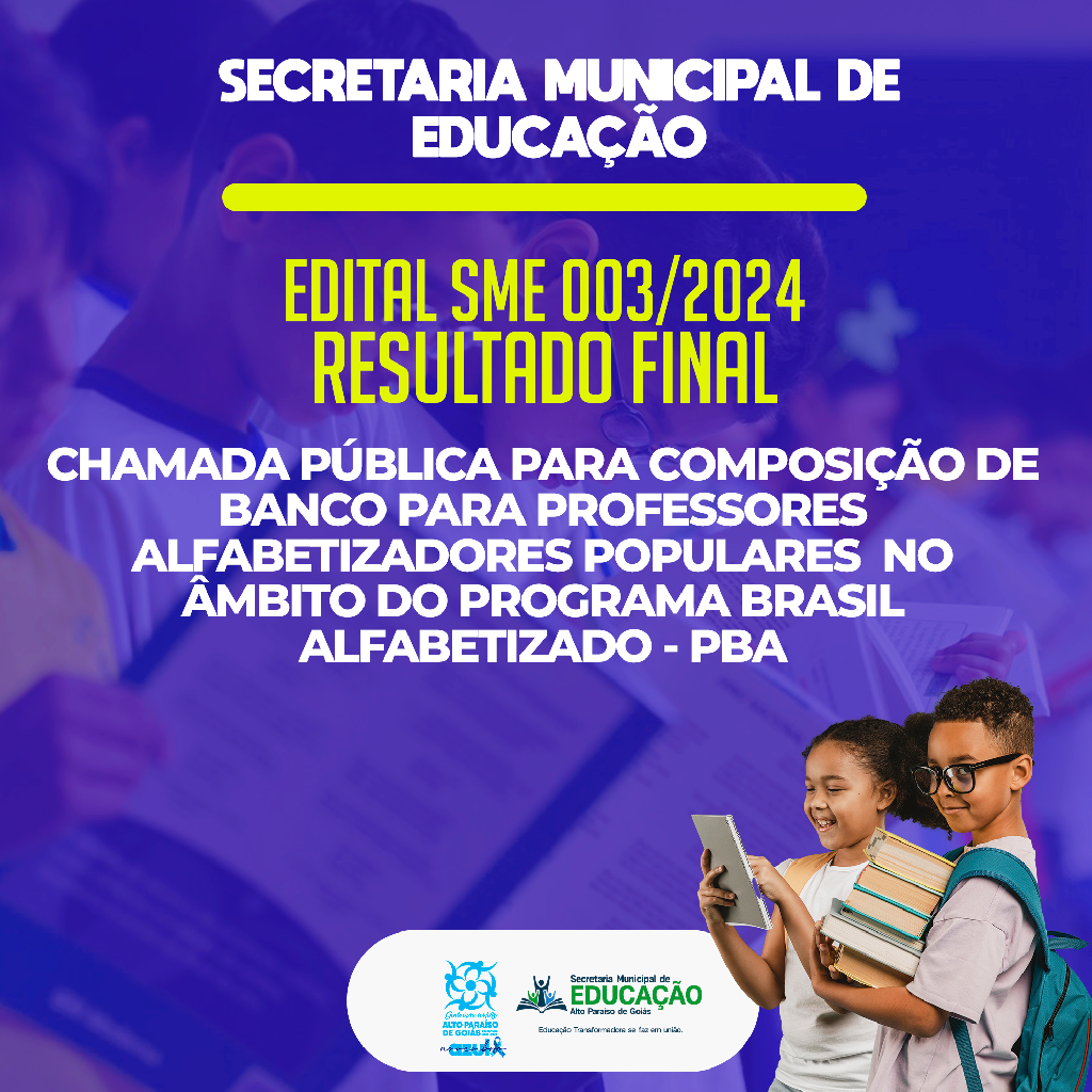 RESULTADO FINAL – CHAMADA SME PBA