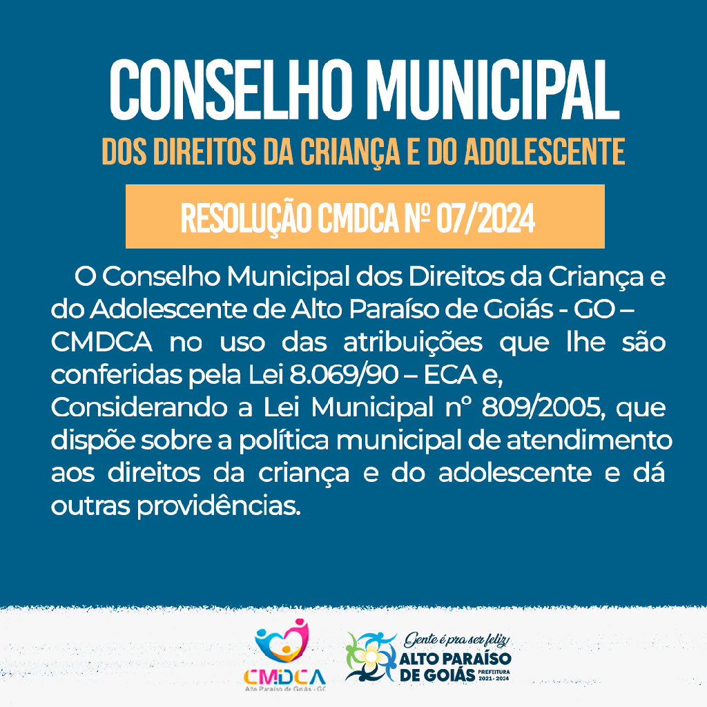CONSELHO MUNICIPAL DOS DIREITOS DA CRIANÇA E DO ADOLESCENTE