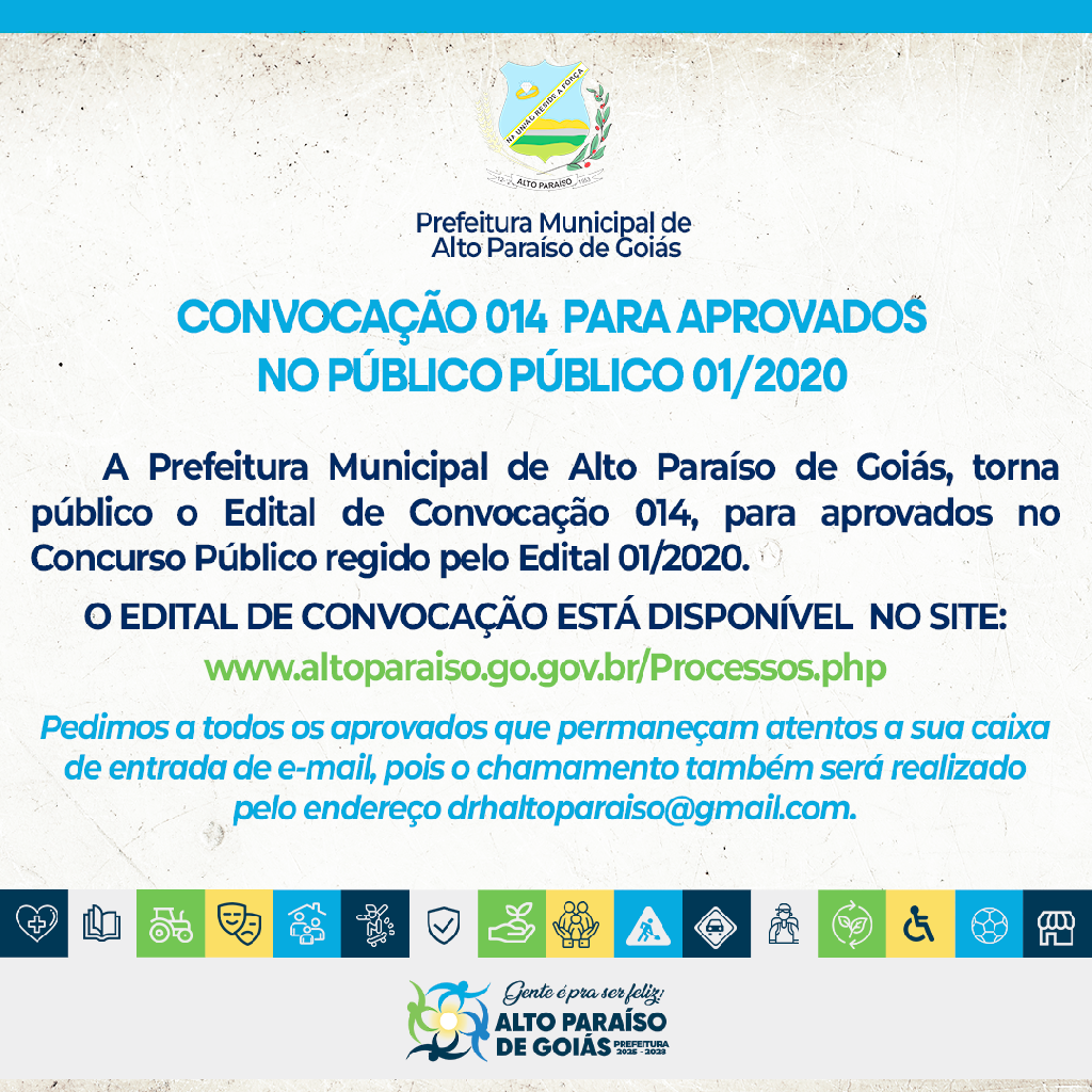 CONVOCAÇÃO 014 – CUNCURSO PÚBLICO 001/2020